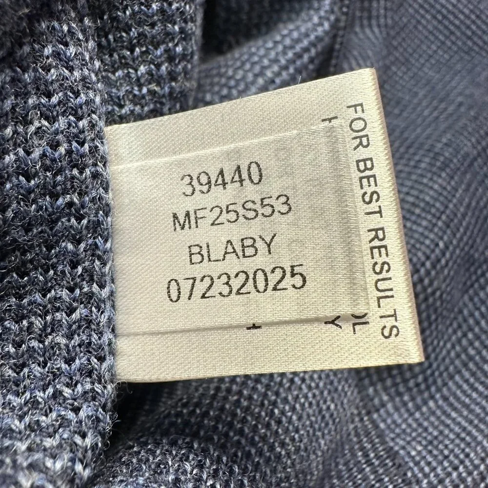 Peter Millar Men's West 1/4 Zip Merino Wool Pullover Sweater, Size Large, Blue